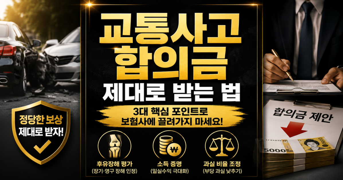 교통사고 합의금 잘 받는방법 알려주세요. 17년차 손해사정사가 밝히는 3대 핵심 입증 전략을 안내합니다.png