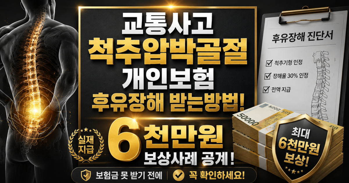 교통사고 척추압박골절 요추1번 개인보험 상해후유장해 뚜렷한 기형장해 지급 사례 손해사정사 상담.png